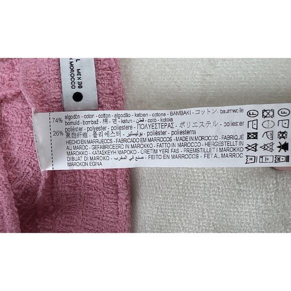 ZARA Barbie Pink Maxi Textured Flared Hem Tweed Skirt Blogger‎ Fav Size L - Picture 8 of 9